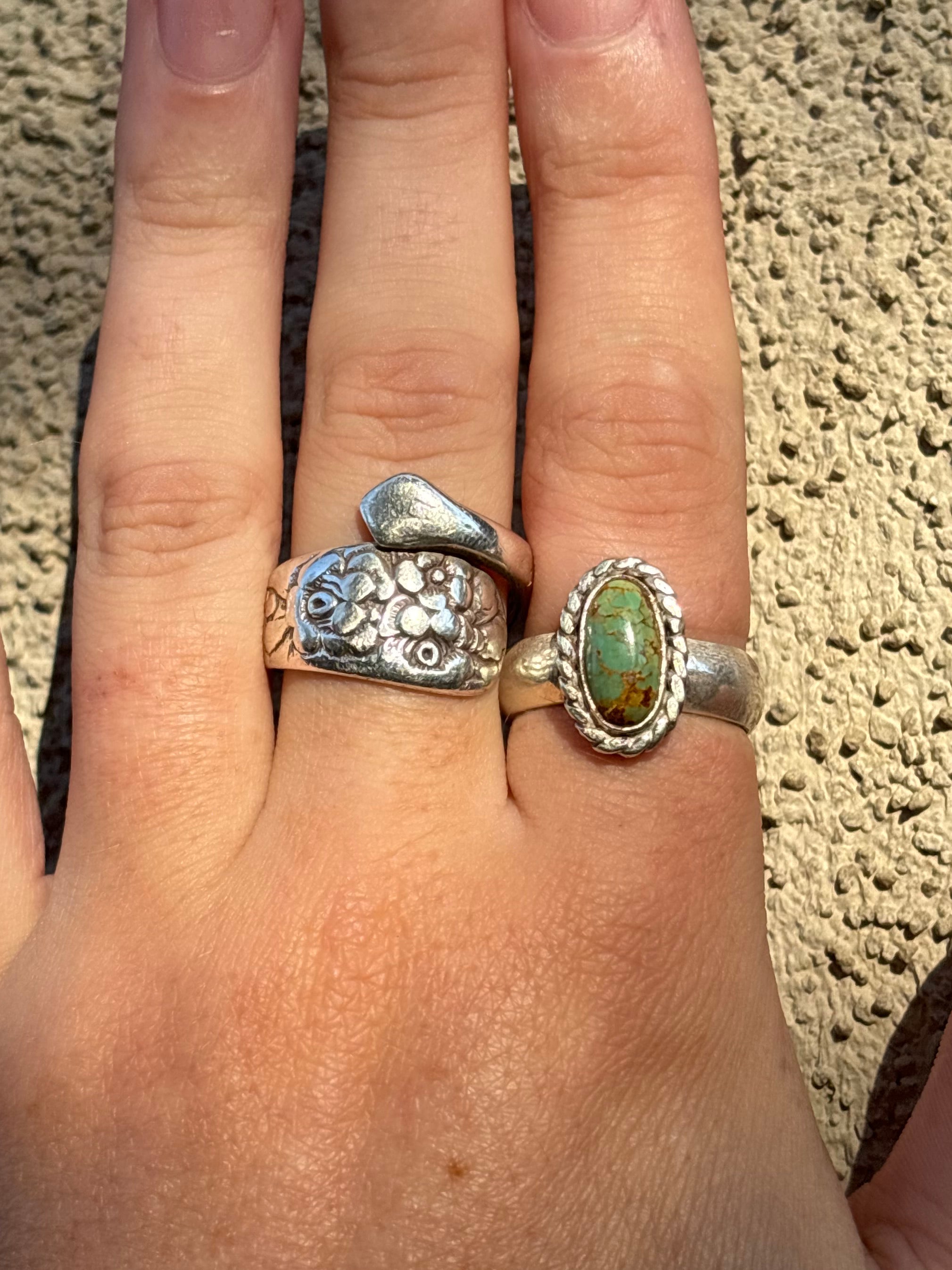 size 7 kingman turquoise green ring
