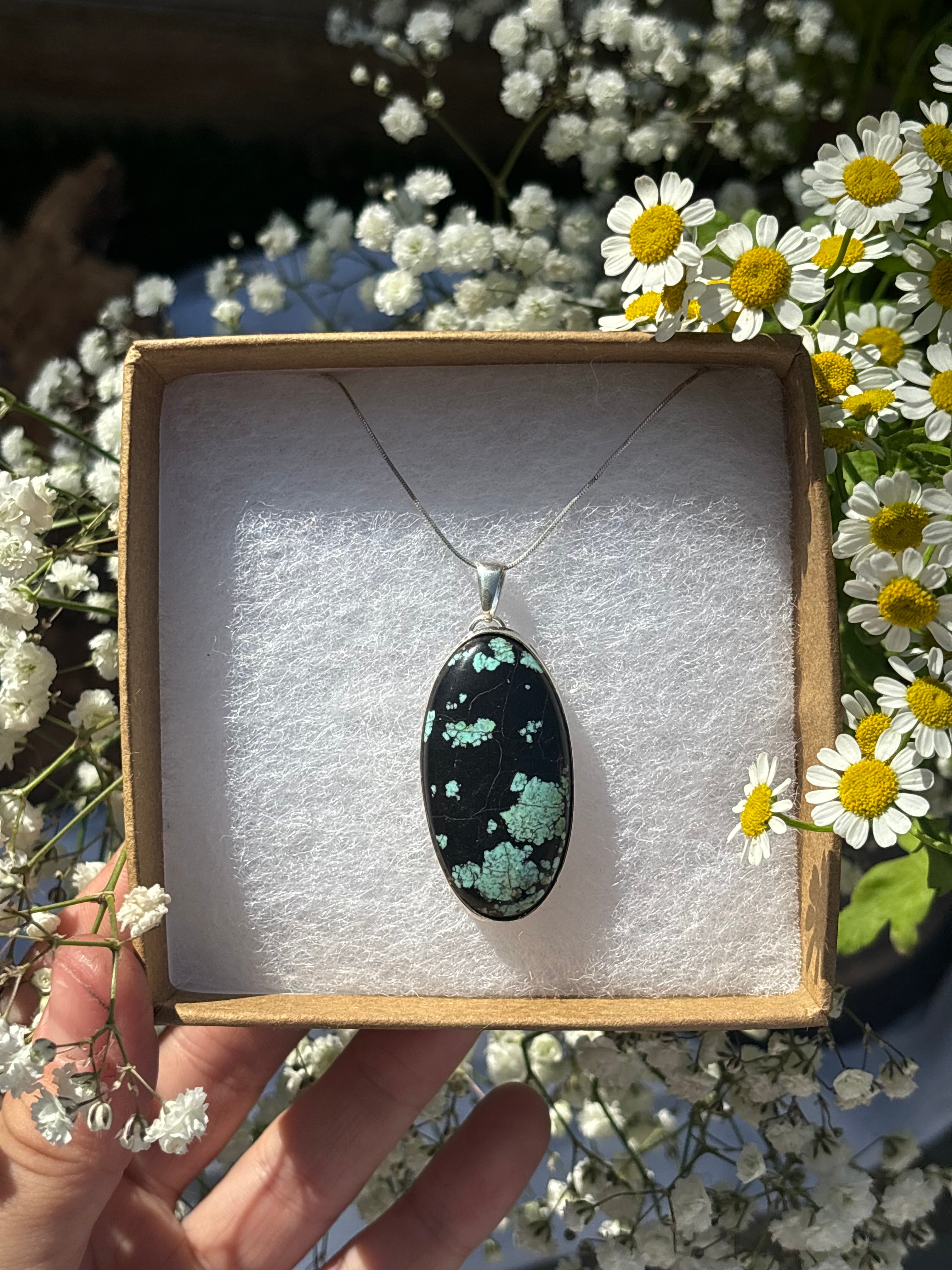 stormy moon pendant w/ sterling silver chain