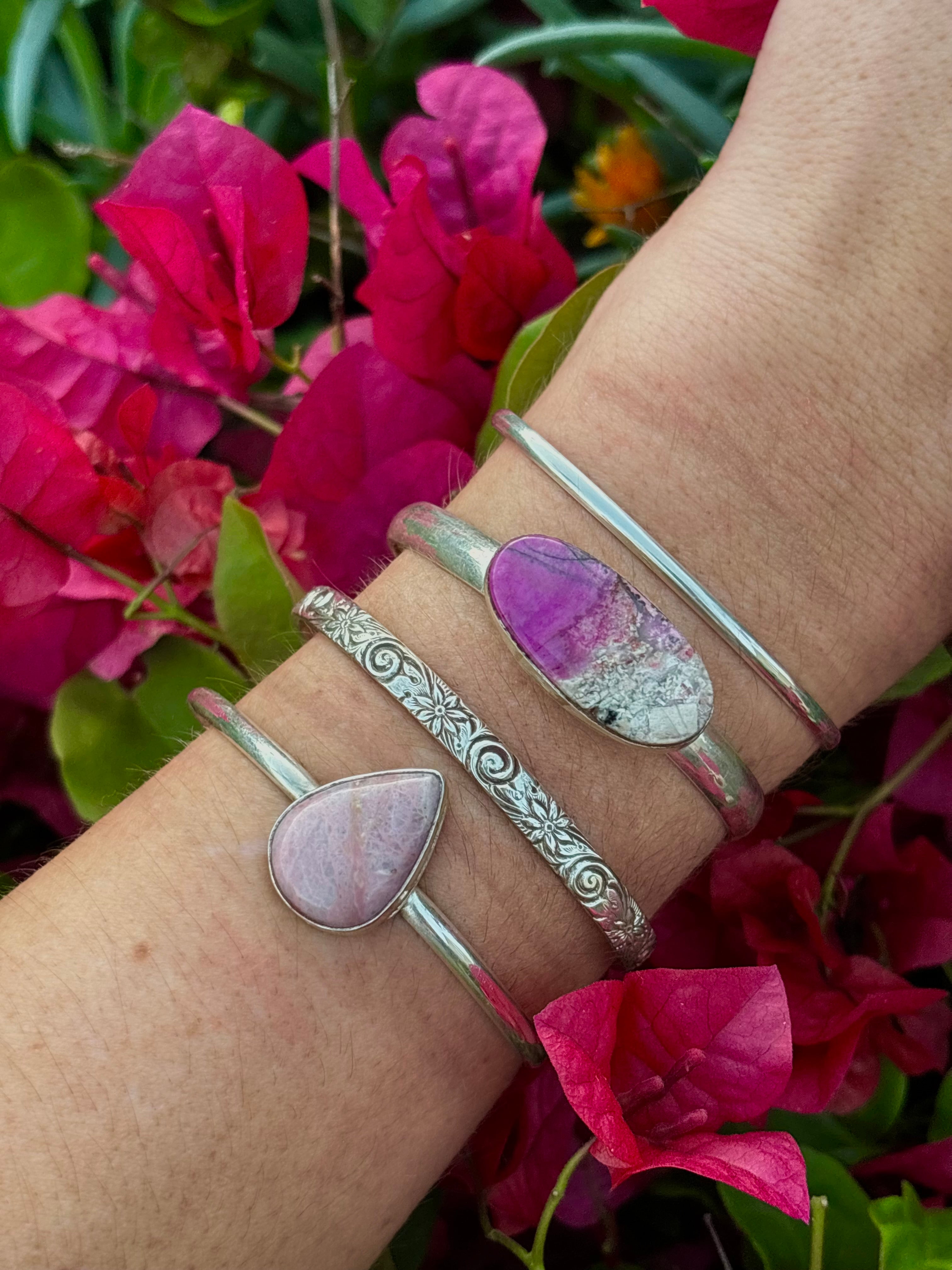 Silver Petal Cuff