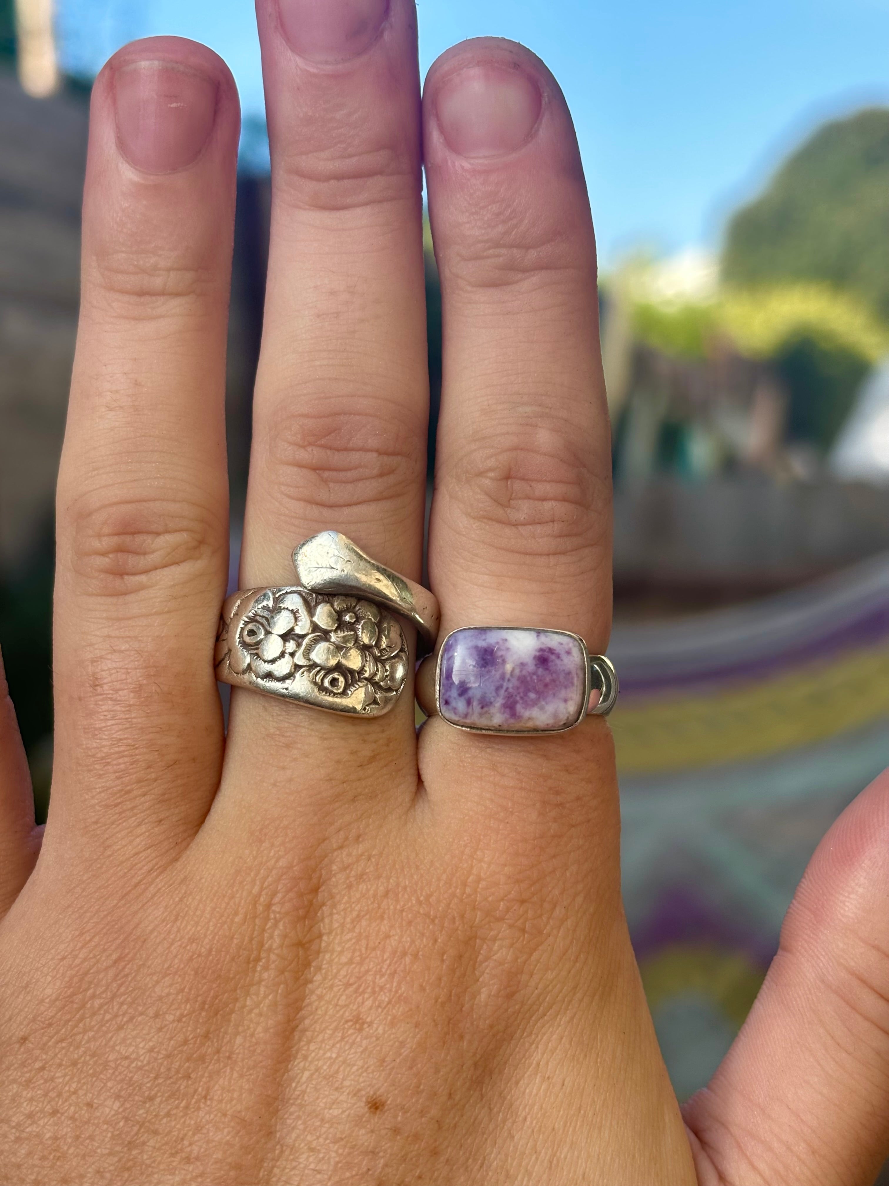 size 7.5 lavender opal ring