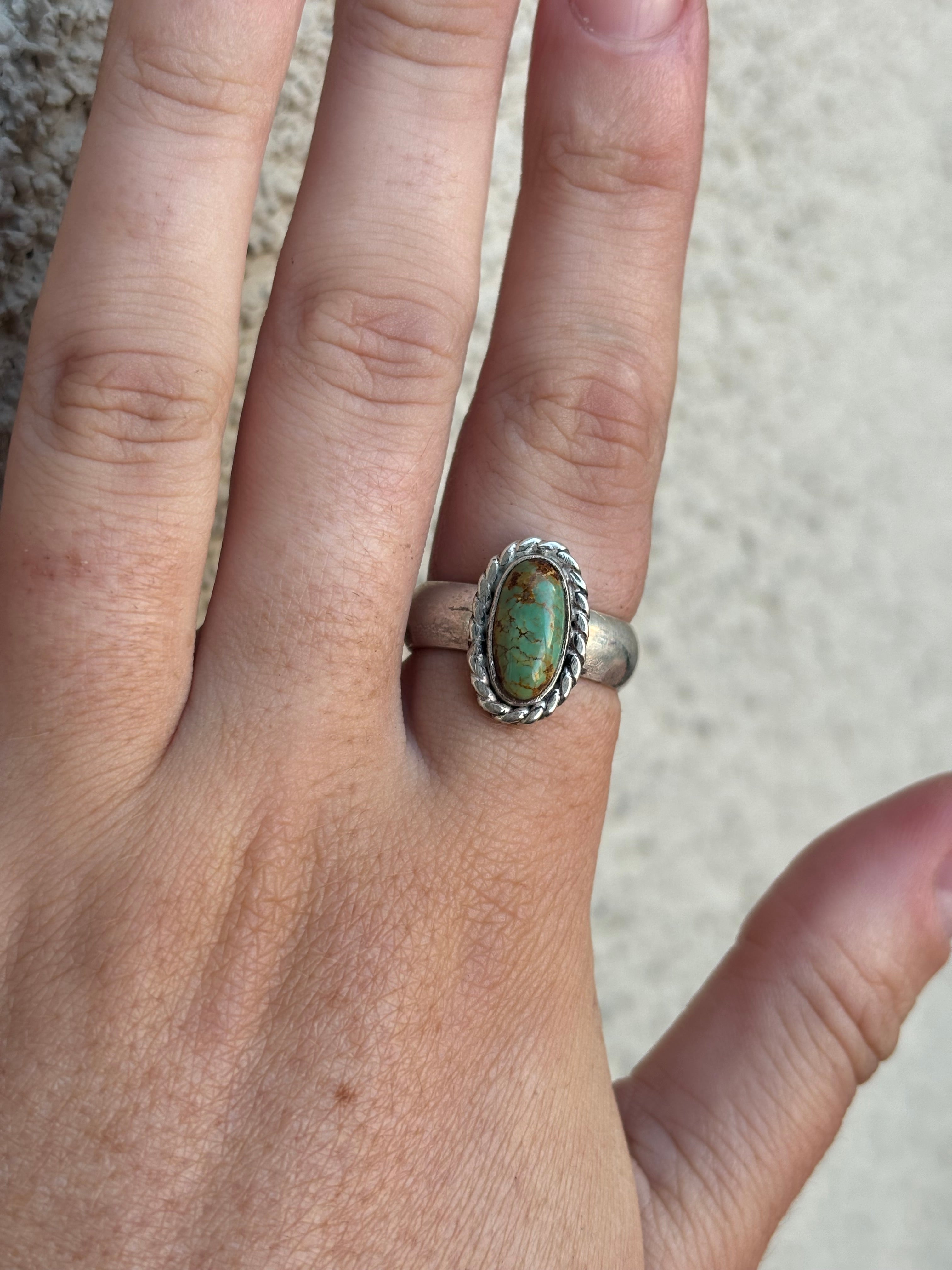 size 7 kingman turquoise green ring