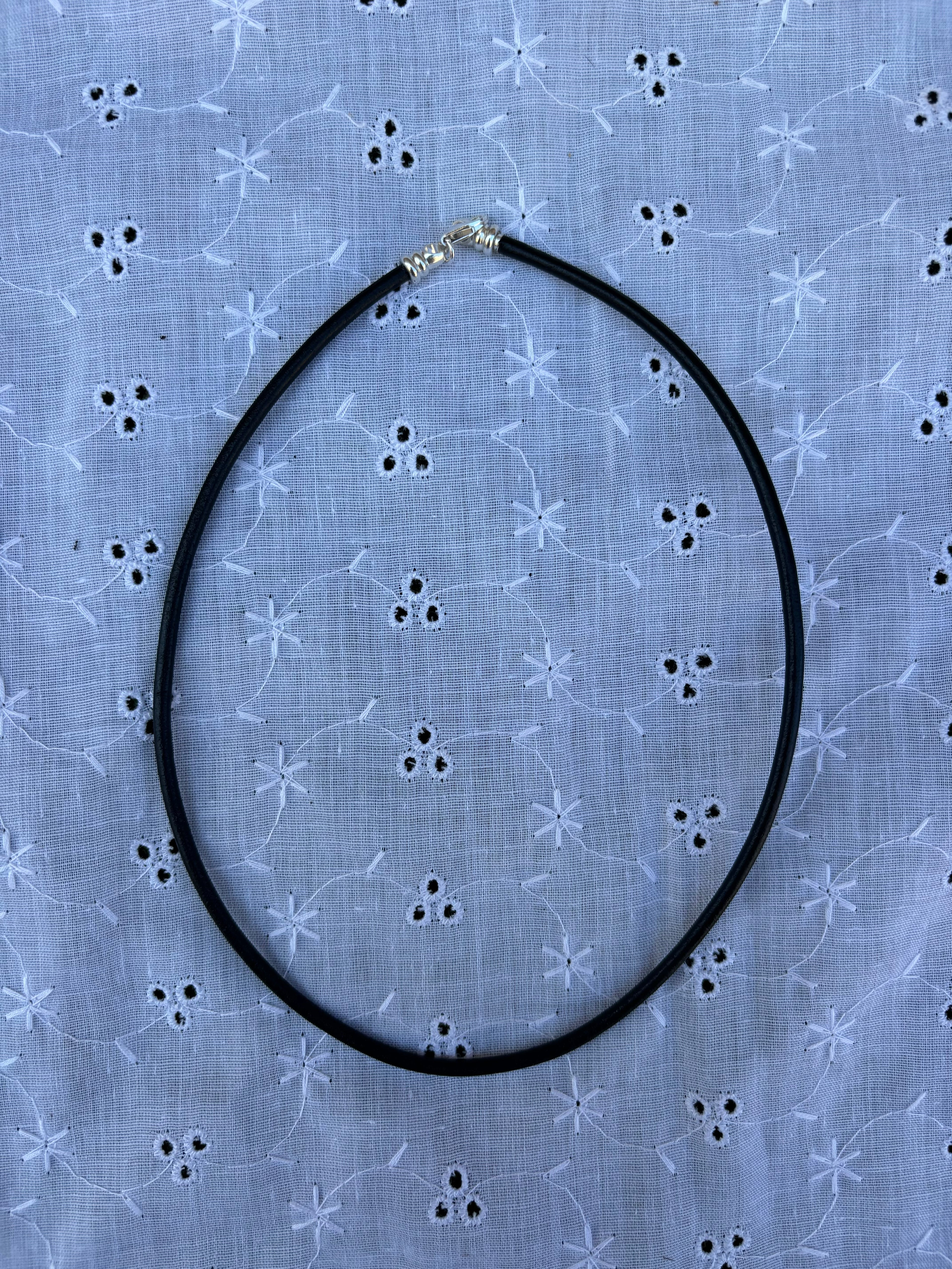 sterling silver leather cord 16”