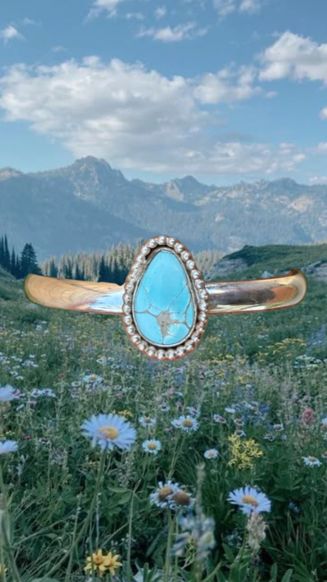 turquoise lily pad cuff