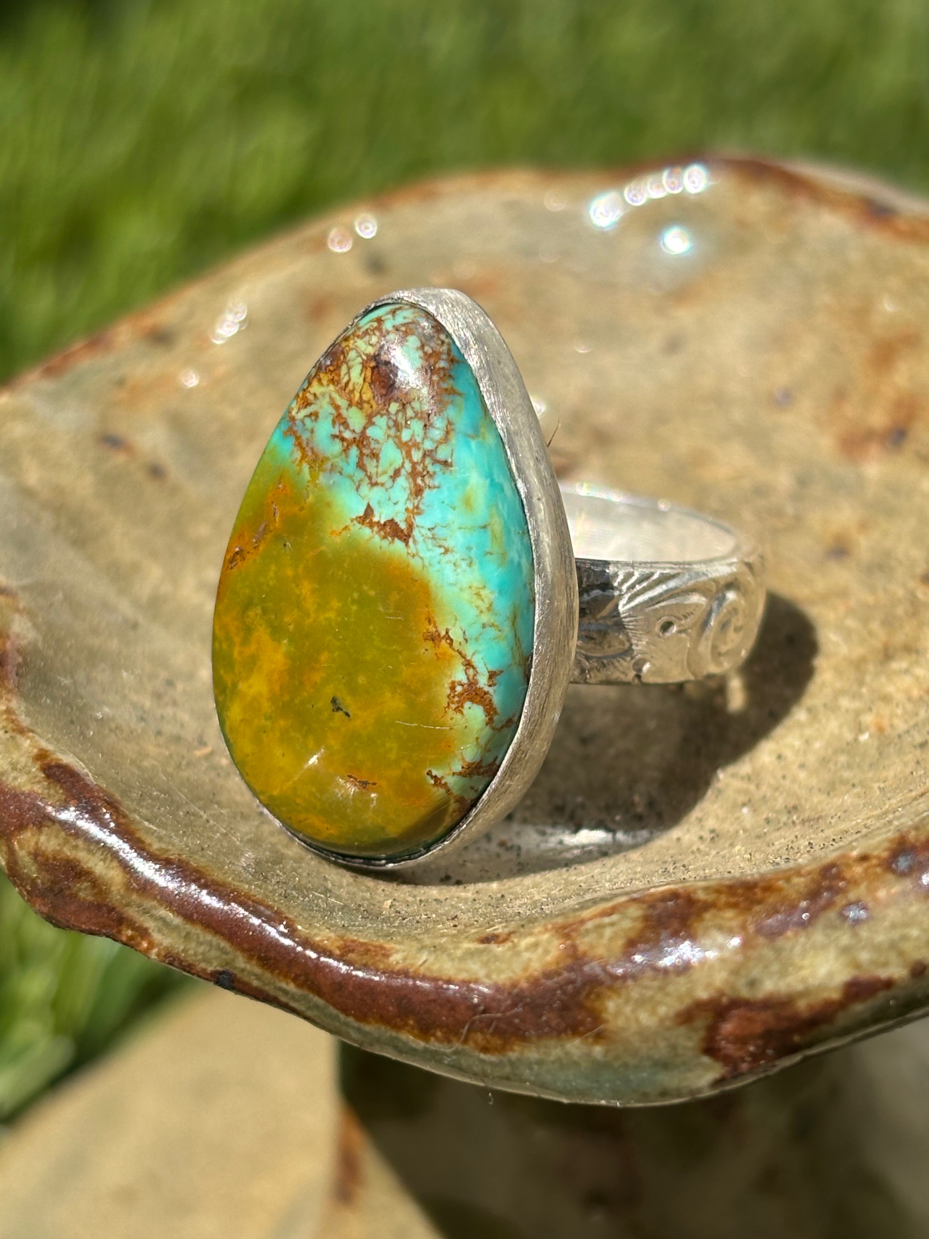 size 6 turquoise garden ring