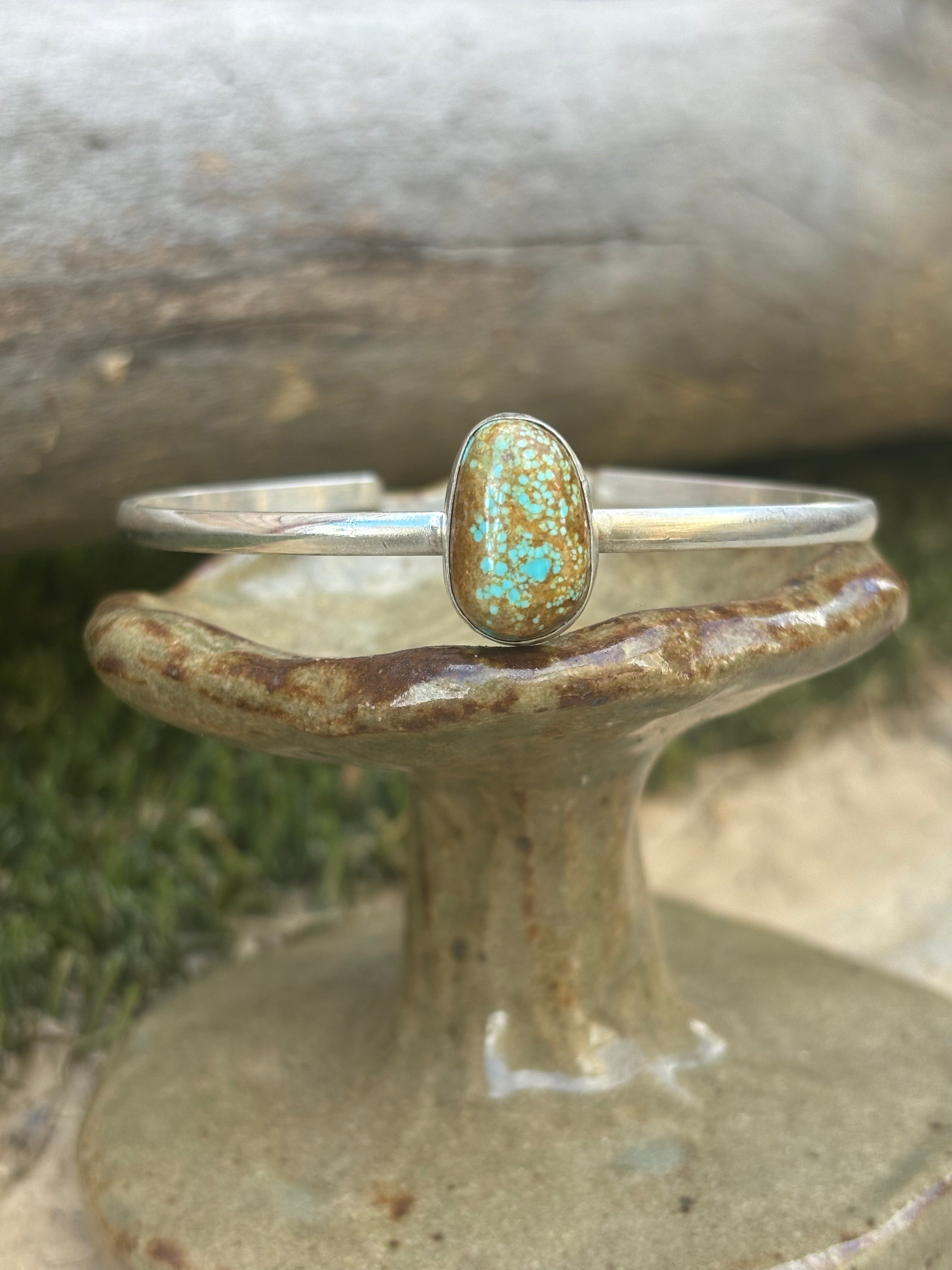 adjustable spotted turquoise cuff