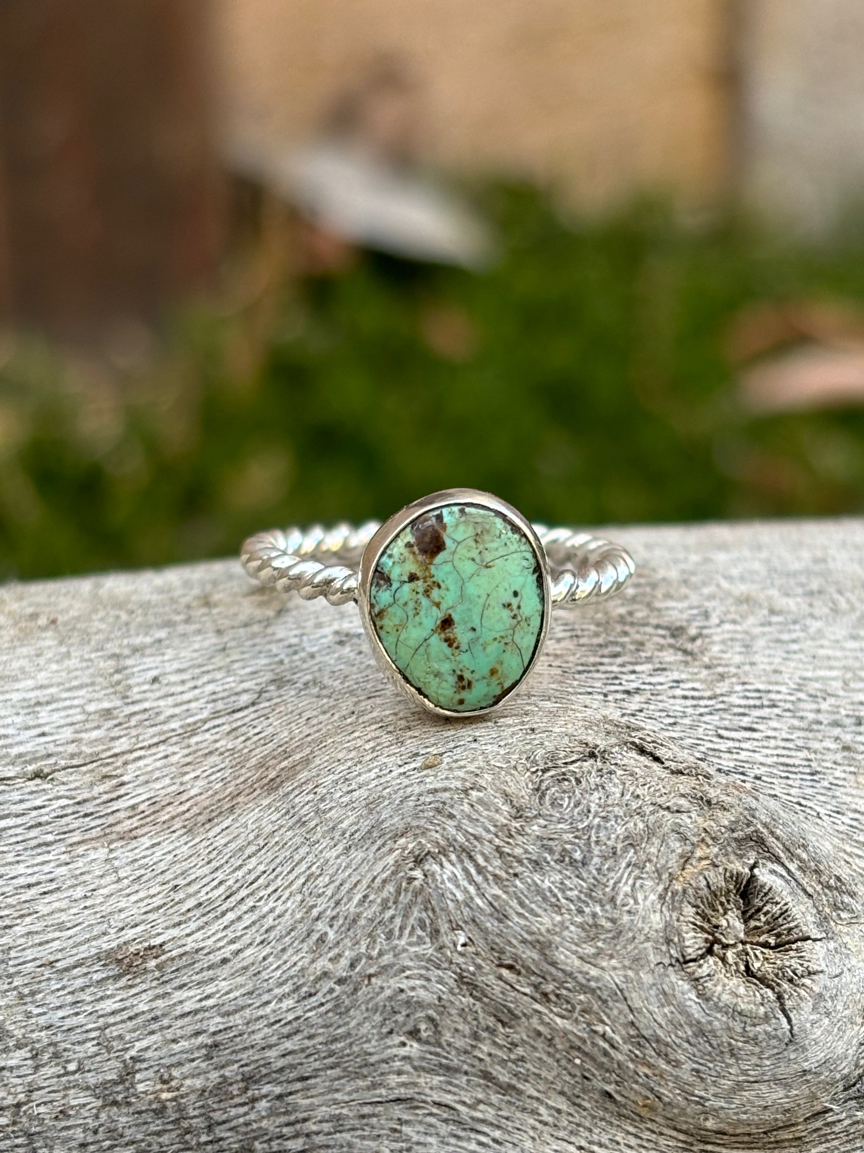 size 5&1/2 turquoise twisted wire ring