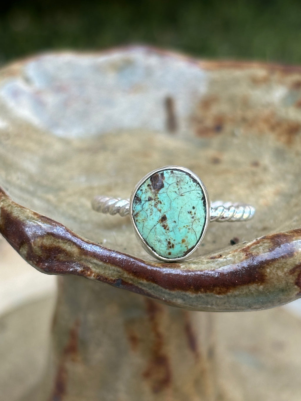size 5&1/2 turquoise twisted wire ring