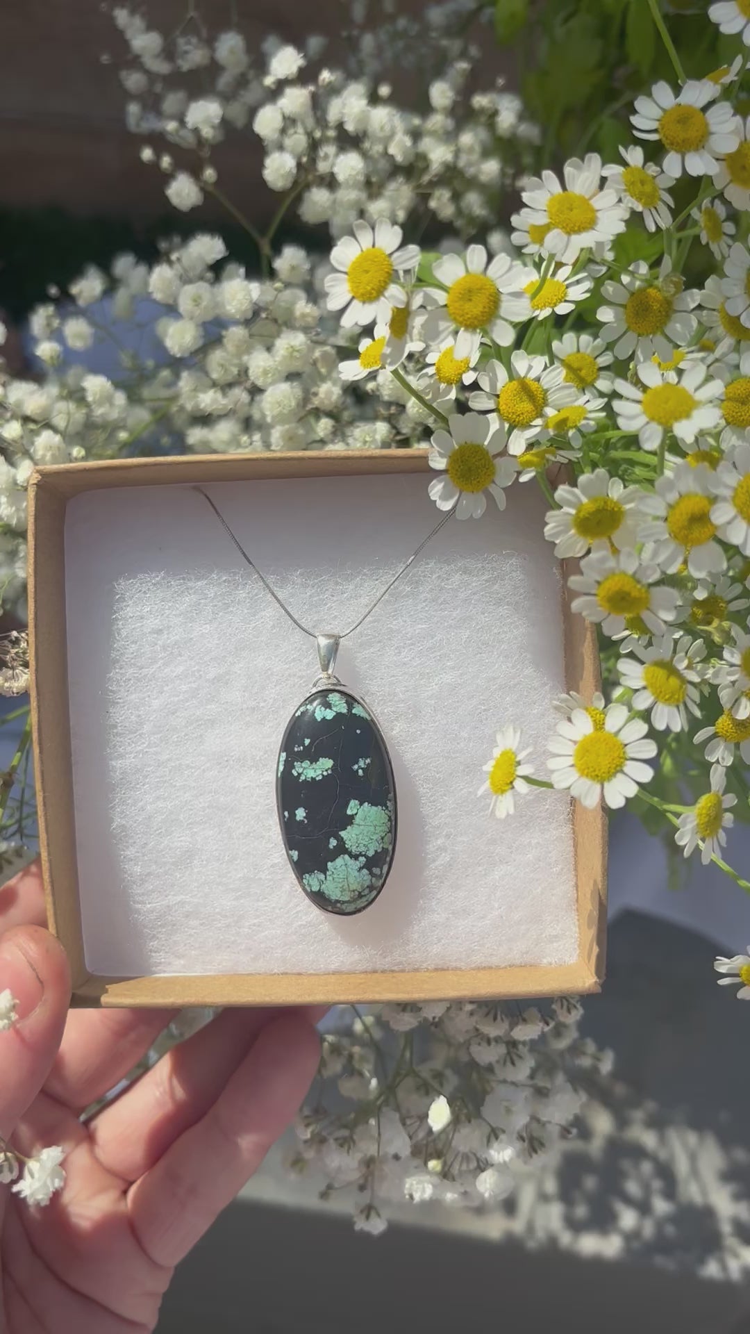 stormy moon pendant w/ sterling silver chain