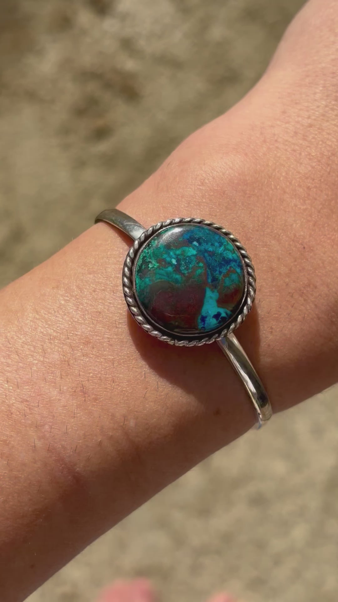 chrysocolla with cuprite adjustable cuff
